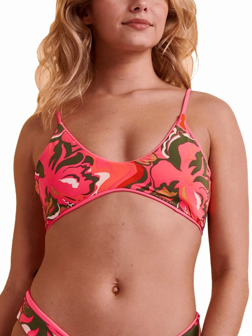 NWT Maaji Coral Lava Swirl Bralette Reversible Bikini Top Medium M